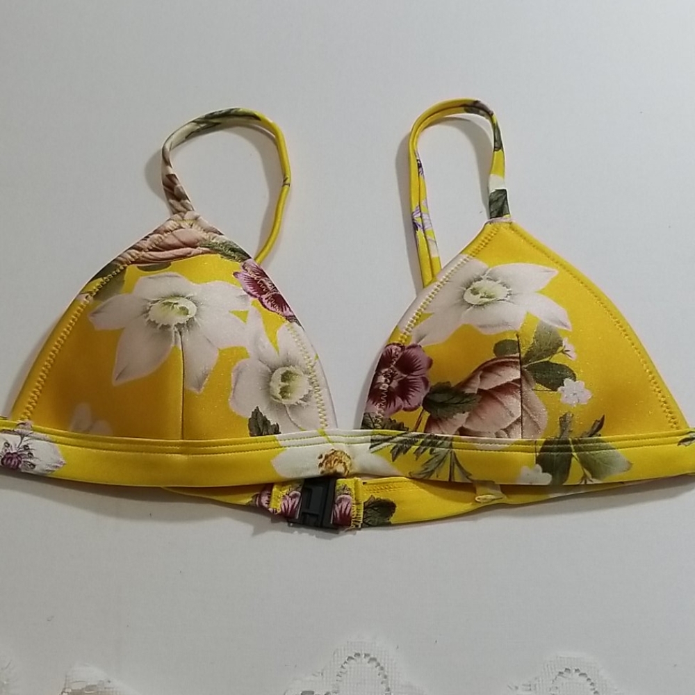 54T Triangl yellow floral bikini top, various